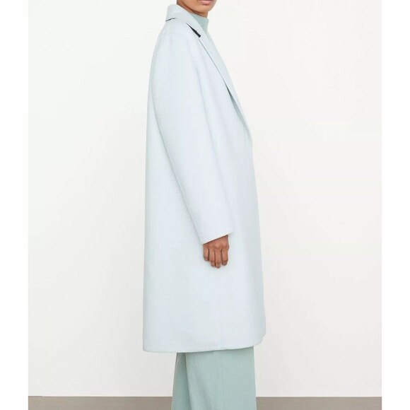 $795 Vince Womens Coat 2XL XXL Mint Glass Brushed Wool Classic Straight Overcoat - Picture 4 of 4